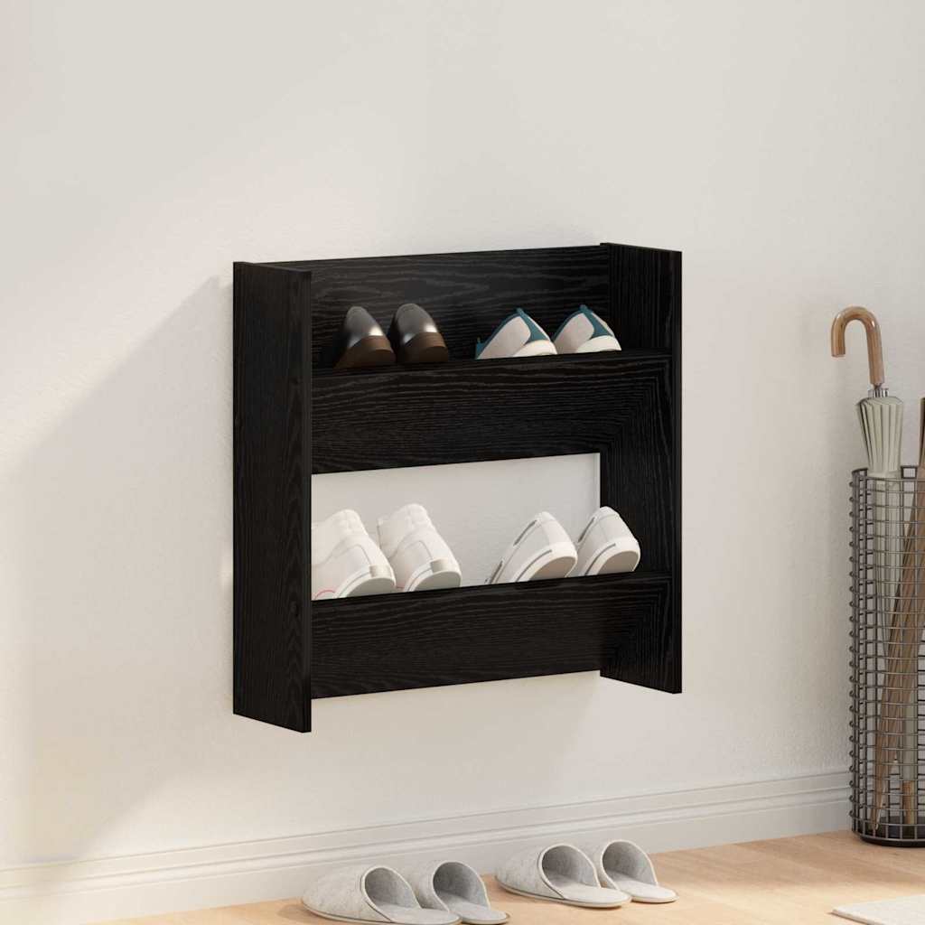 Szafka na buty z półką Czarny Dąb 60 x 18 x 60 cm vidaXL