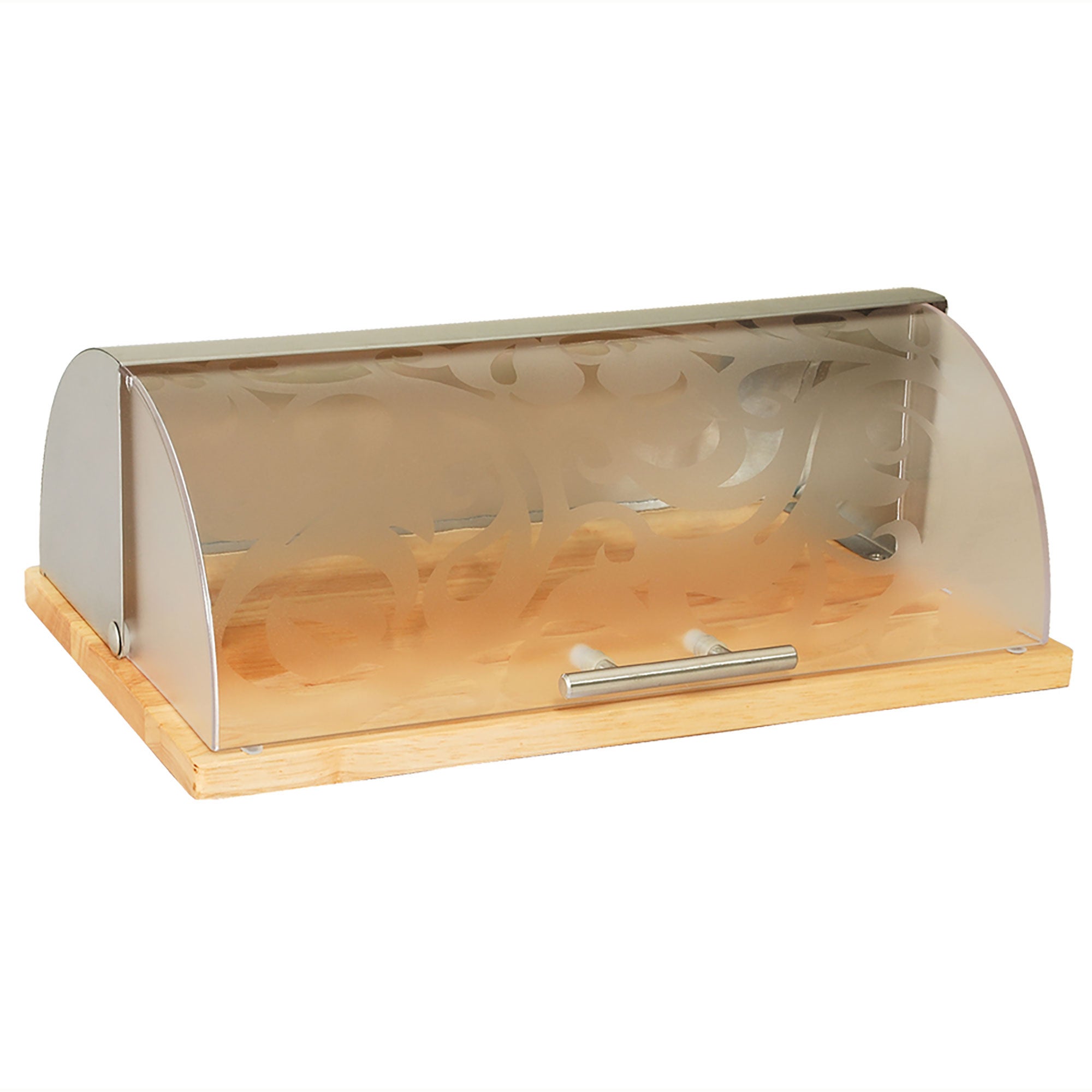 Maestro Panera De Mesa Para Guardar Pan, Bollería, Tapa Deslizante, Acero Inoxidable, Madera Y Acrílico, Transparente, Mr-1670S Acero Inoxidable, Leroy Merlin