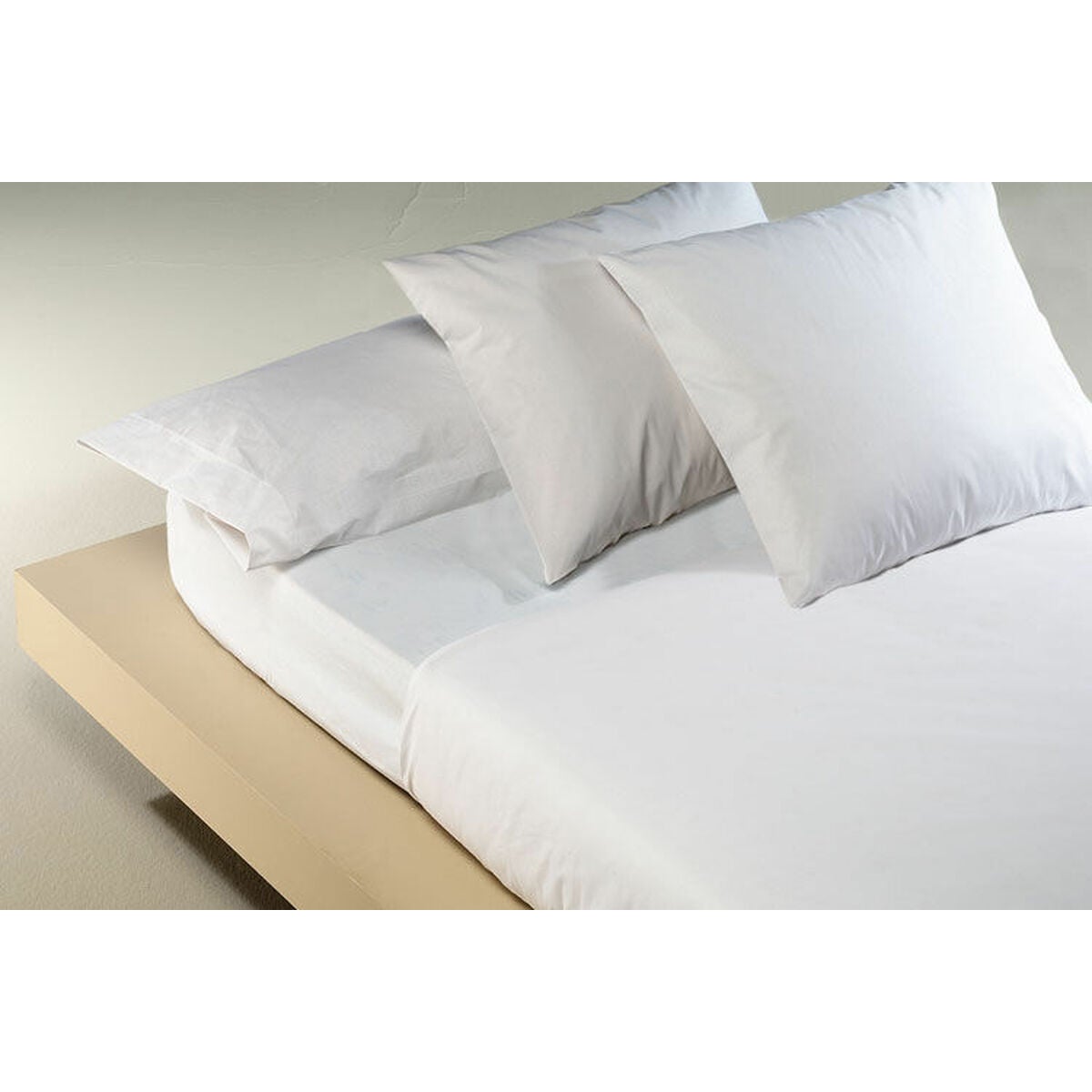 Completo Lenzuola Per Letto 100% Cotone Colore Bianco 120 Cm - 2