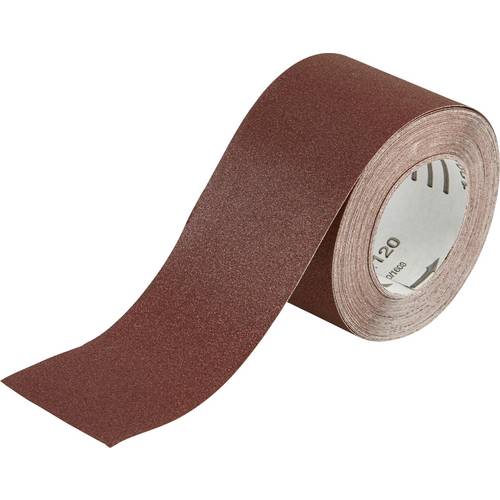 Rouleau de papier abrasif prêt à l'emploi en oxyde d'aluminium pour ponceuse à tambour - 15 m de long et 7,6 cm de large - Grain : 80