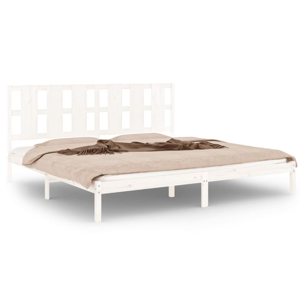 Maison Exclusive - Estrutura de cama super king pinho maciço 180x200 cm branco - 2