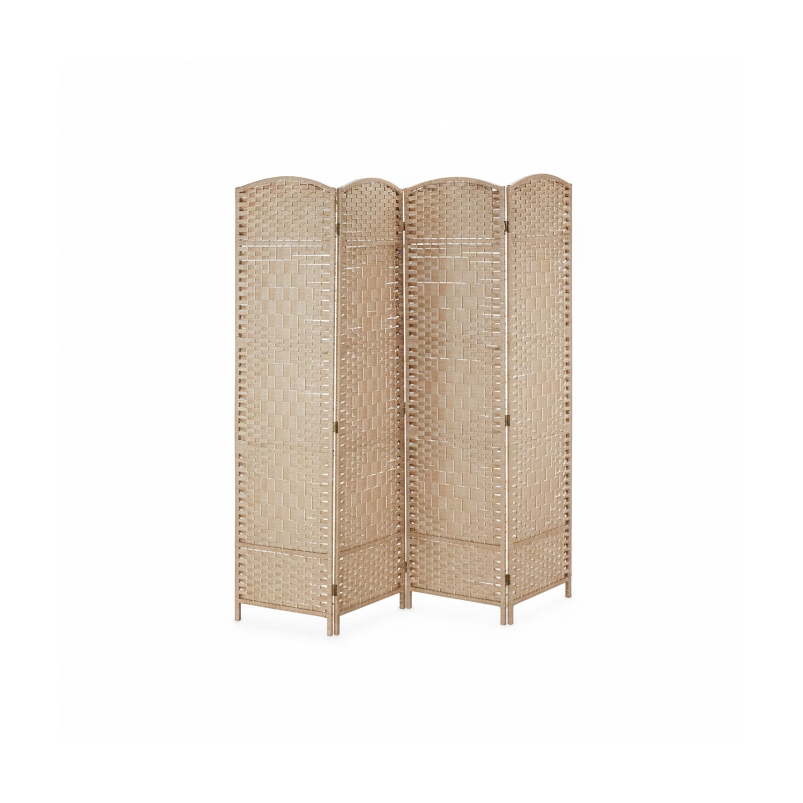 Divisória, 4 partes, divisória dobrável, AxL 180 x 180 cm, divisória de privacidade, divisória opaca, natural, Relaxdays - 9