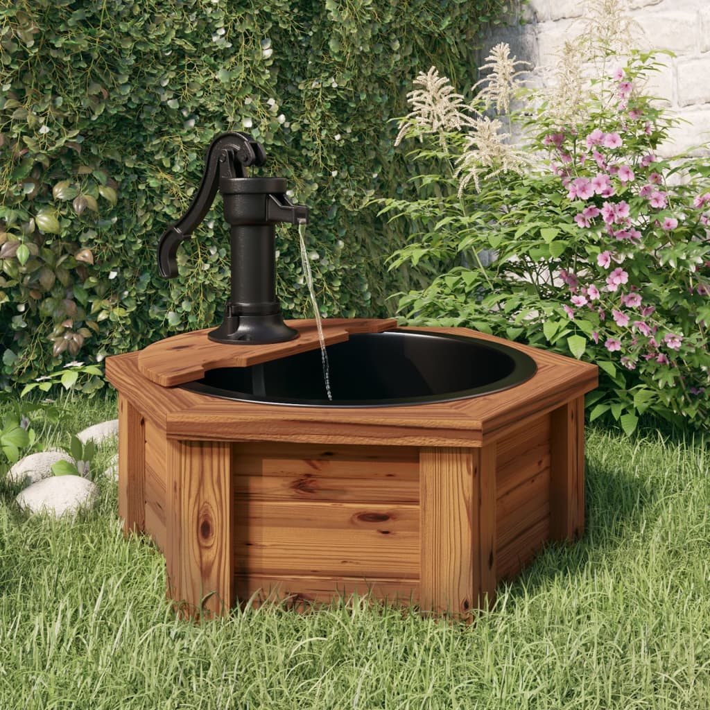 Rantry Casa Fontaine d'eau avec pompe 44,5x44,5x58 cm Bois Massif Épicéa, Meubles pour Maison Intérieur Extérieur Salon Chambre à coucher