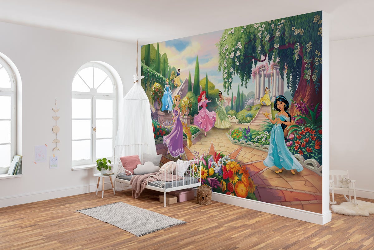 Papel pintado panorámico sobre papel de komar - disney princess park - talla: 368 x 254 cm