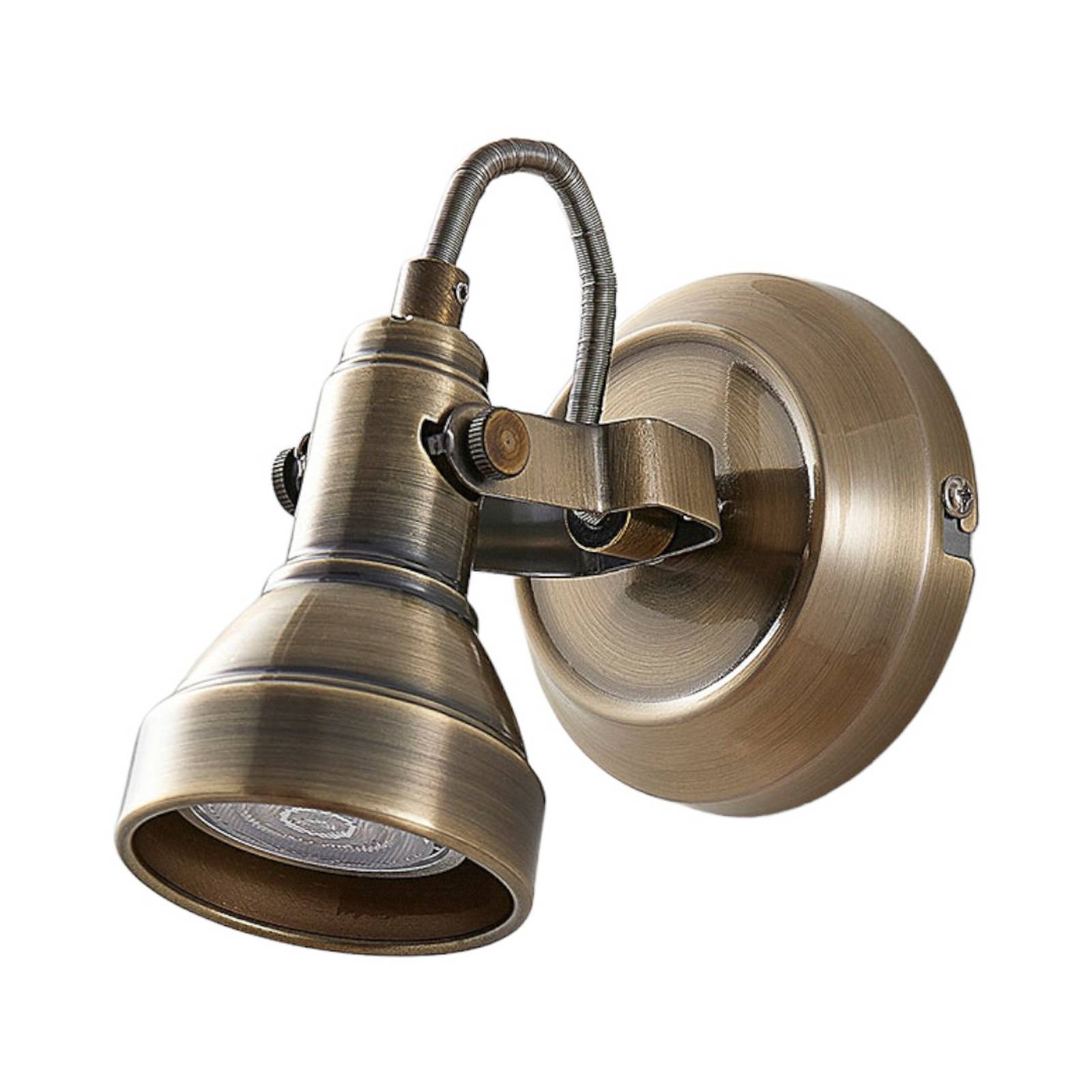 Lindby spot mural Perseas, laiton vieilli, métal, 16 cm, GU10, Applique ...
