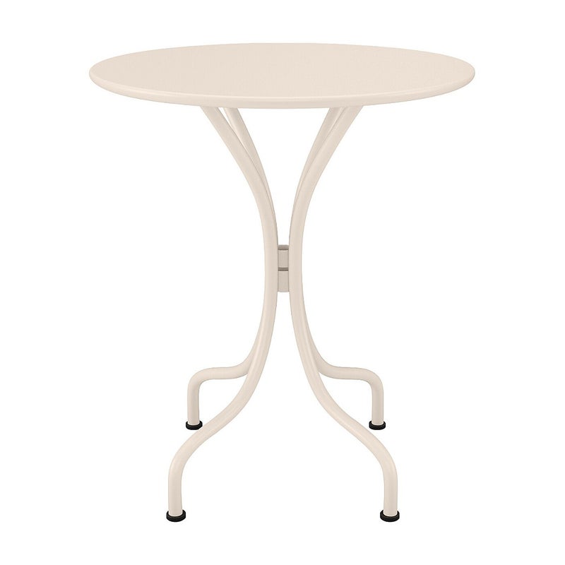 Stolik ogrodowy okrągły o śr. 60 cm z metalu - Beżowy - MIRMANDE marki MYLIA