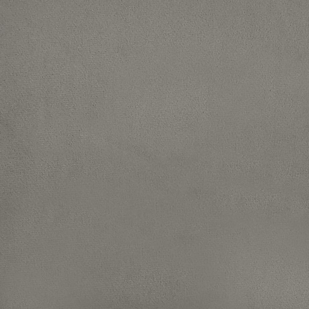 Cadre de lit sans matelas gris clair 160 x 200 cm en velours - 8