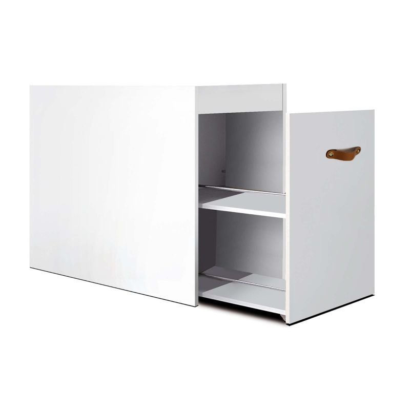 Muemue Zapatero tirador cuero blanco 74x115 cm - 3