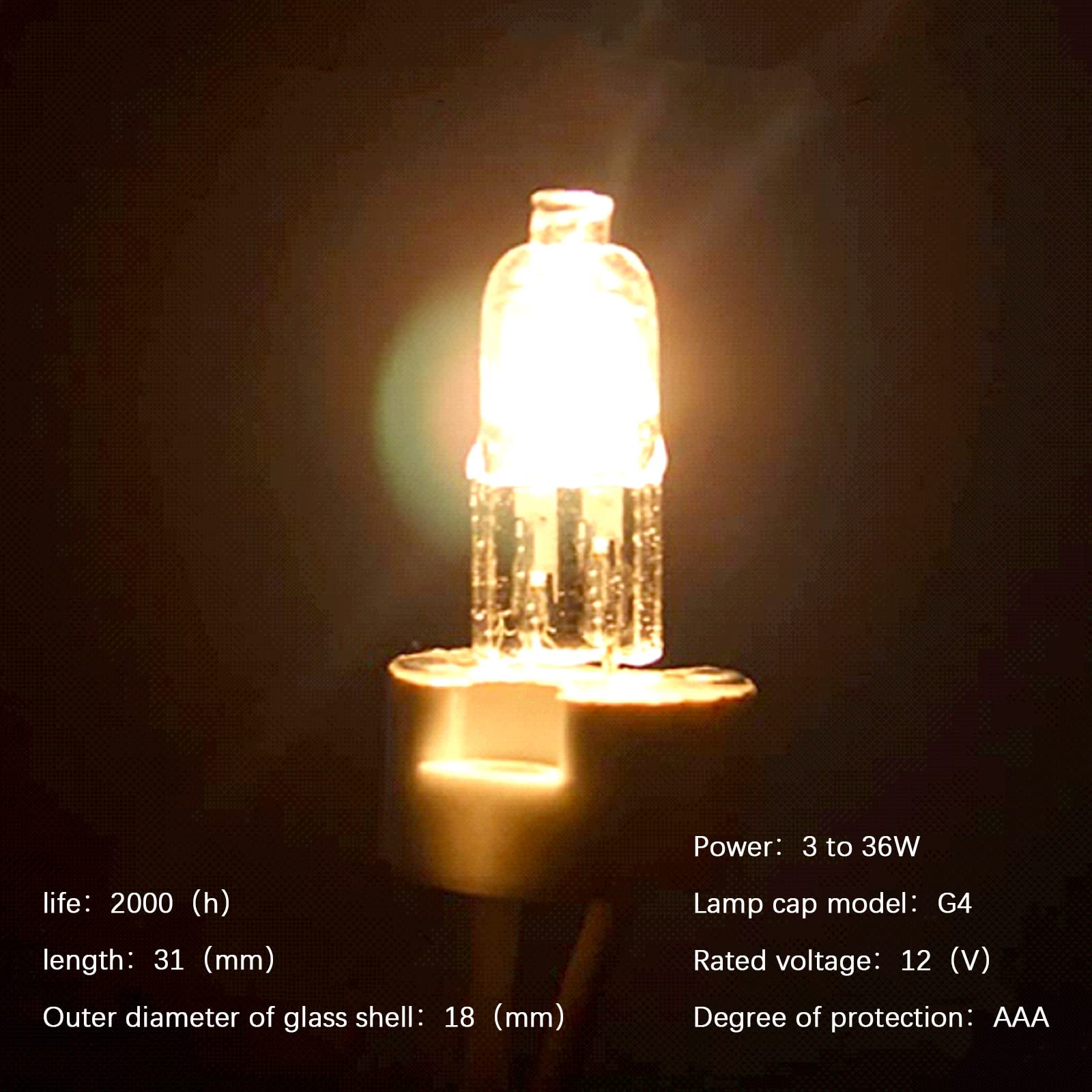 Lot De 10 Ampoules Halogènes G4 - 20W - 12V - 3000K - Dimmable - Neuf Sous Blister