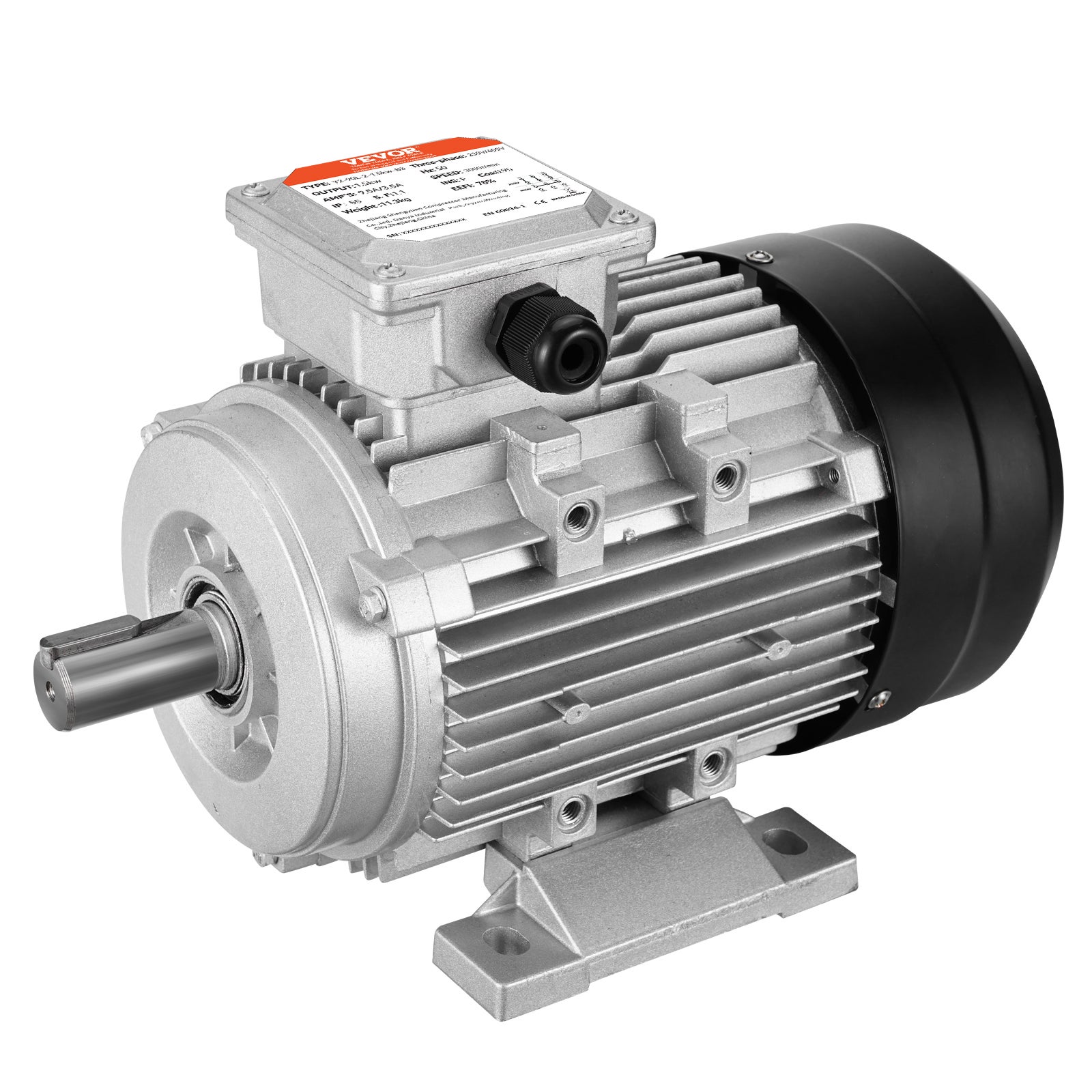 Silnik asynchroniczny 1,5 kW VEVOR do sprężarki powietrza 3-fazowej 3000 obr./min 230/400 V B3 rama 90L wał 24 mm CW/CCW