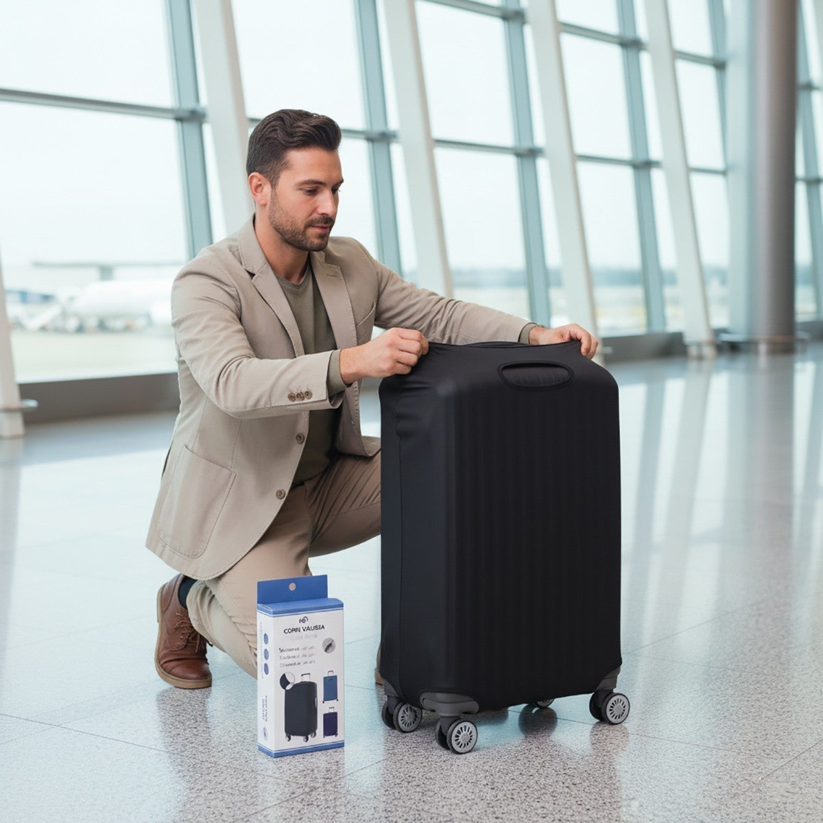 HOUSSE DE PROTECTION ÉLASTIQUE POUR VALISE TAILLE M - 9