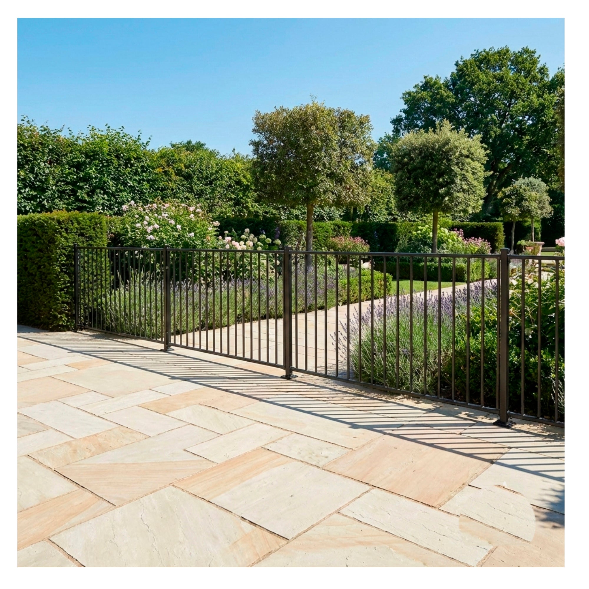 Clôture de jardin NOIR – 200 cm de largeur x 110 cm de hauteur - 7