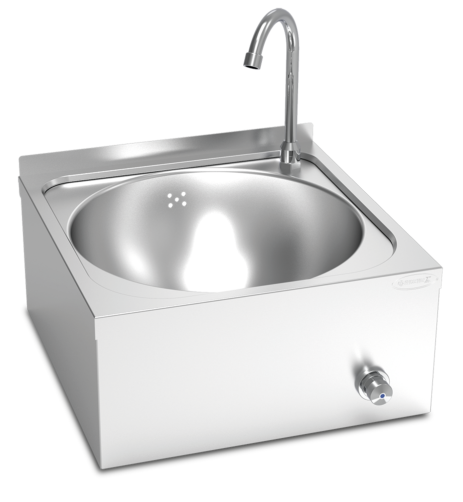 Fricosmos-lavamanos mural de rodilla agua fría y caliente 450x450x200 mm.