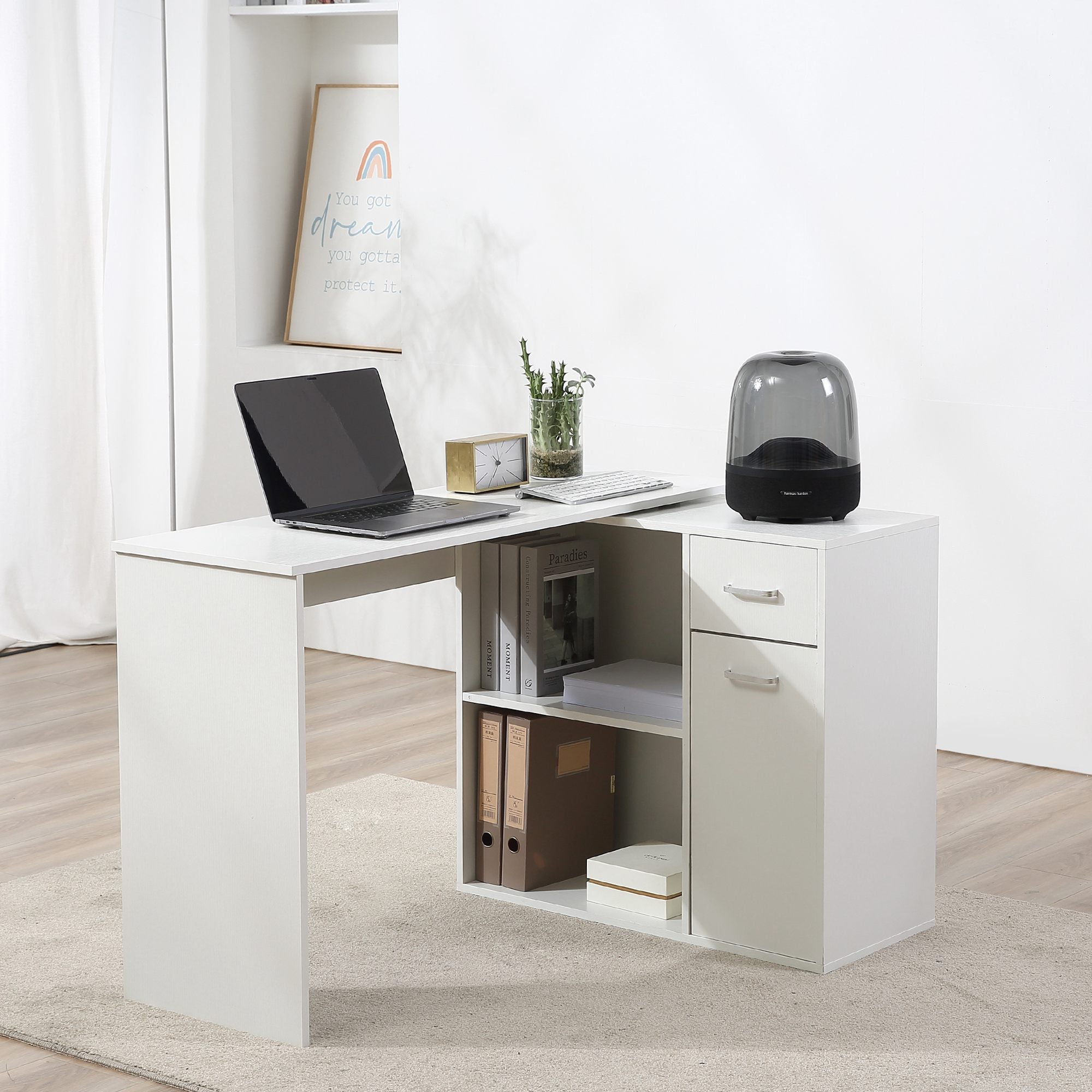 Bureau d'angle panneau de particules HOMCOM - 2