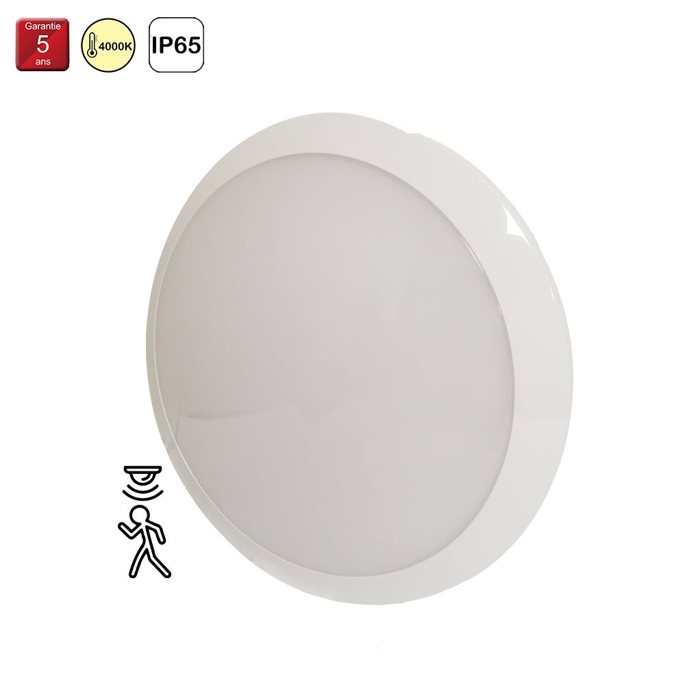 Pack de 10 - Applique Ronde LED Blanche 20W/16W/12W ajustable avec Détecteur CCT - 3000K/4000K/6000K main image 0