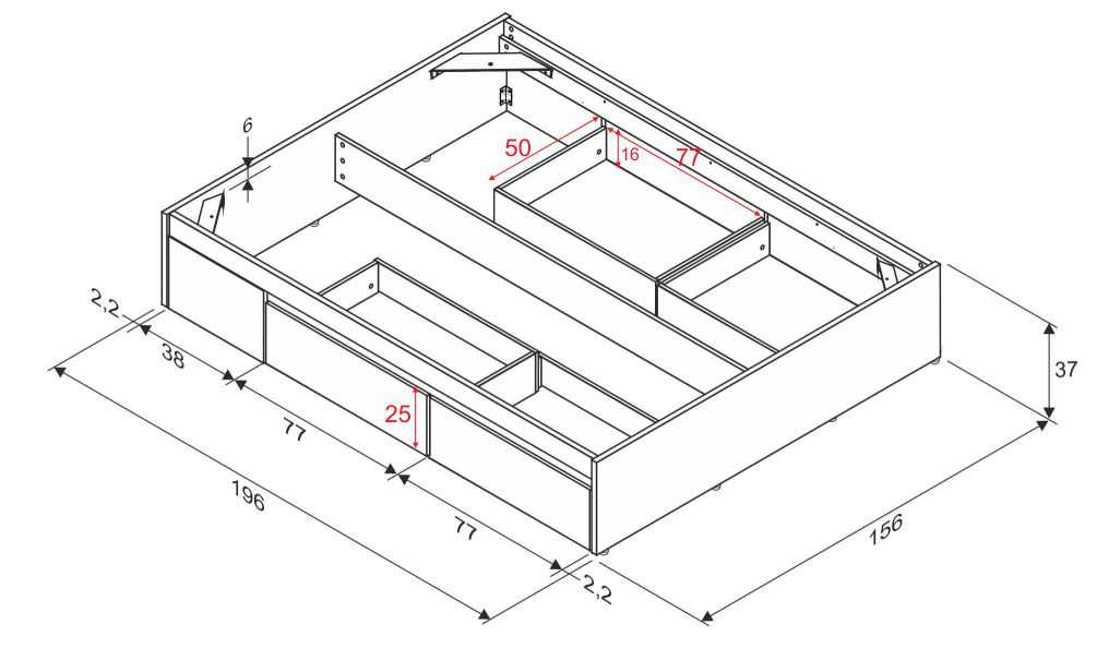 CAMA BED 4 GAVETAS 150X190 CM BRANCO ARTIK - 8