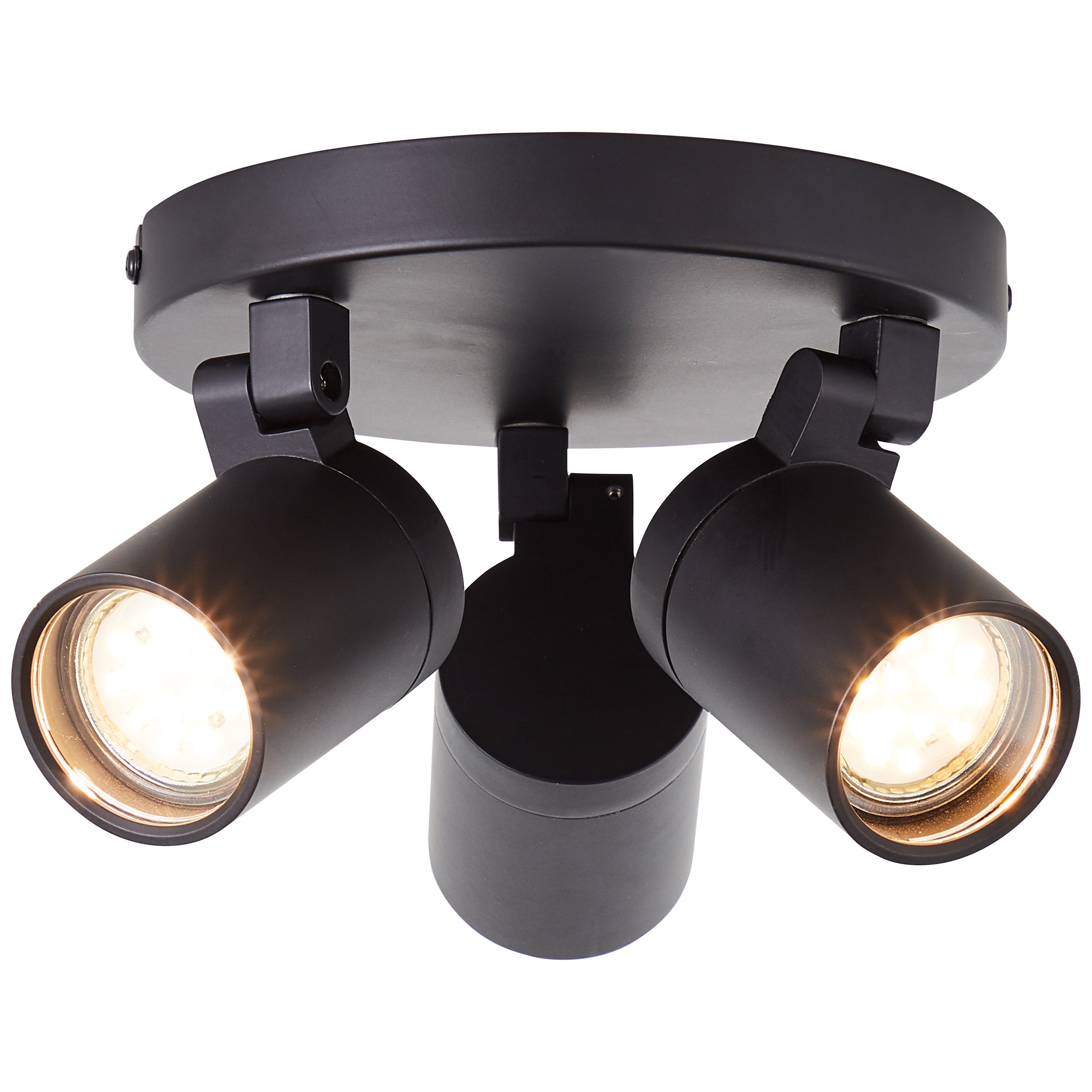Brilliant Spot Alessia 3-płomienna, czarny matowy metal/szkło 3x LED, GU10, 5 W, pasuje do żarówek LED (brak w zestawie)
