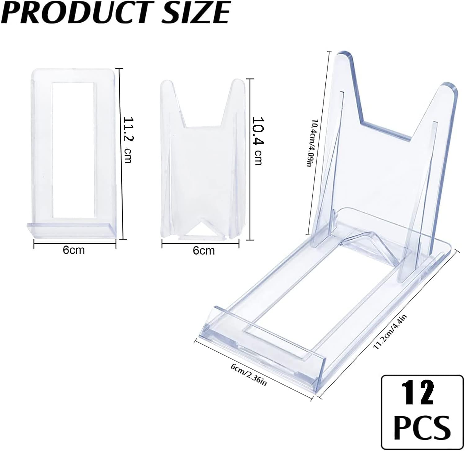 SMYJDMM Supporto per piatti decorativi, 12 pezzi, regolabile, in acrilico, supporto per piatti in plastica, trasparente, per piatti piatti, foto, segnaposto