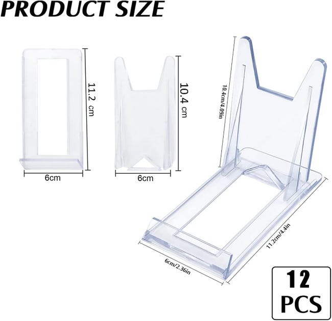 SMYJDMM Supporto per piatti decorativi, 12 pezzi, regolabile, in acrilico, supporto per piatti in plastica, trasparente, per piatti piatti, foto, segnaposto SMYJDMM Supporto per piatti decorativi, 12 pezzi, regolabile, in acrilico, supporto per piatti in plastica, trasparente, per piatti piatti, foto, segnaposto