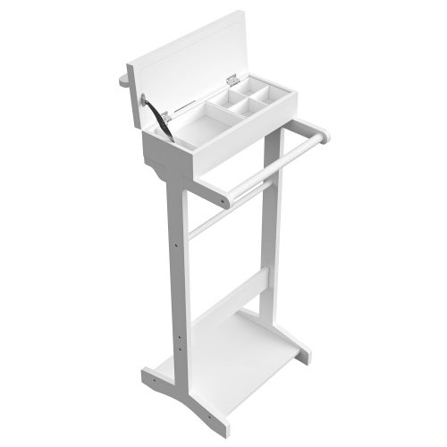 Portaabiti Bianco Portatile Con Organizzatore Di Ripostiglio, In MDF E Legno Massivo 80 30 150 Cm Comfortxl 94638873