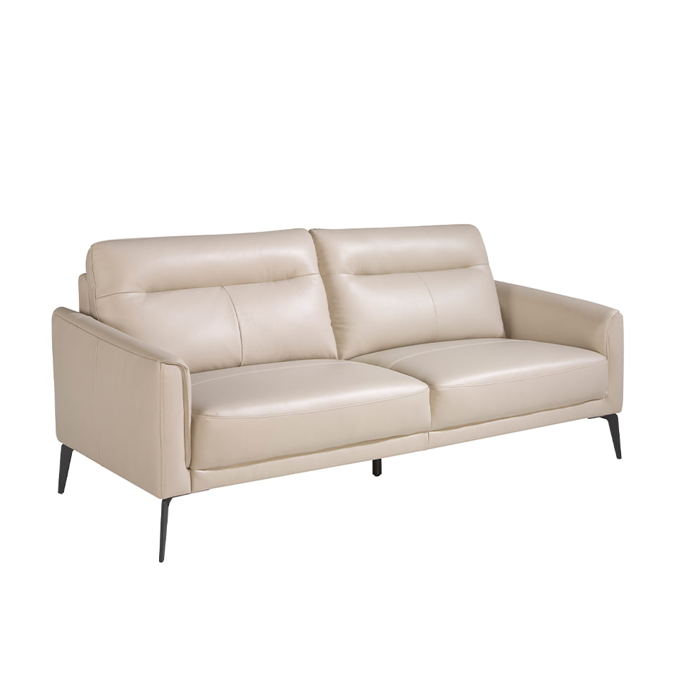 Skórzana sofa 3-osobowa w kolorze szarym taupe 192 x 88 x 87 cm
