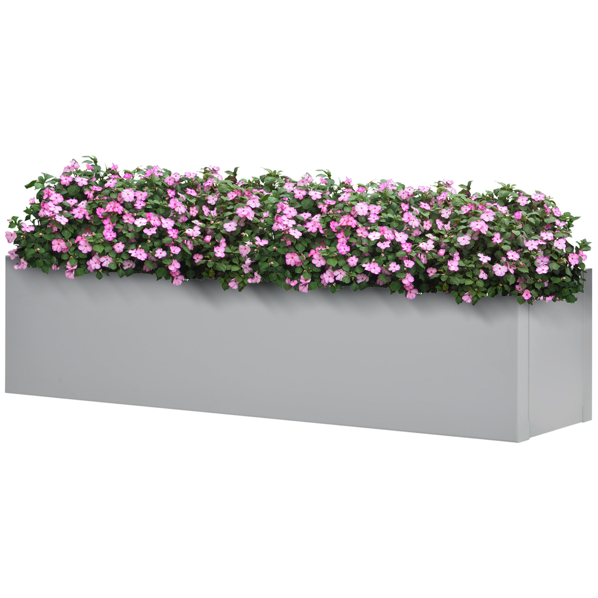 Des jardinières. acier peint. Résistant aux intempéries. 91 cm x 22 cm x 22 cm. Gris - 2