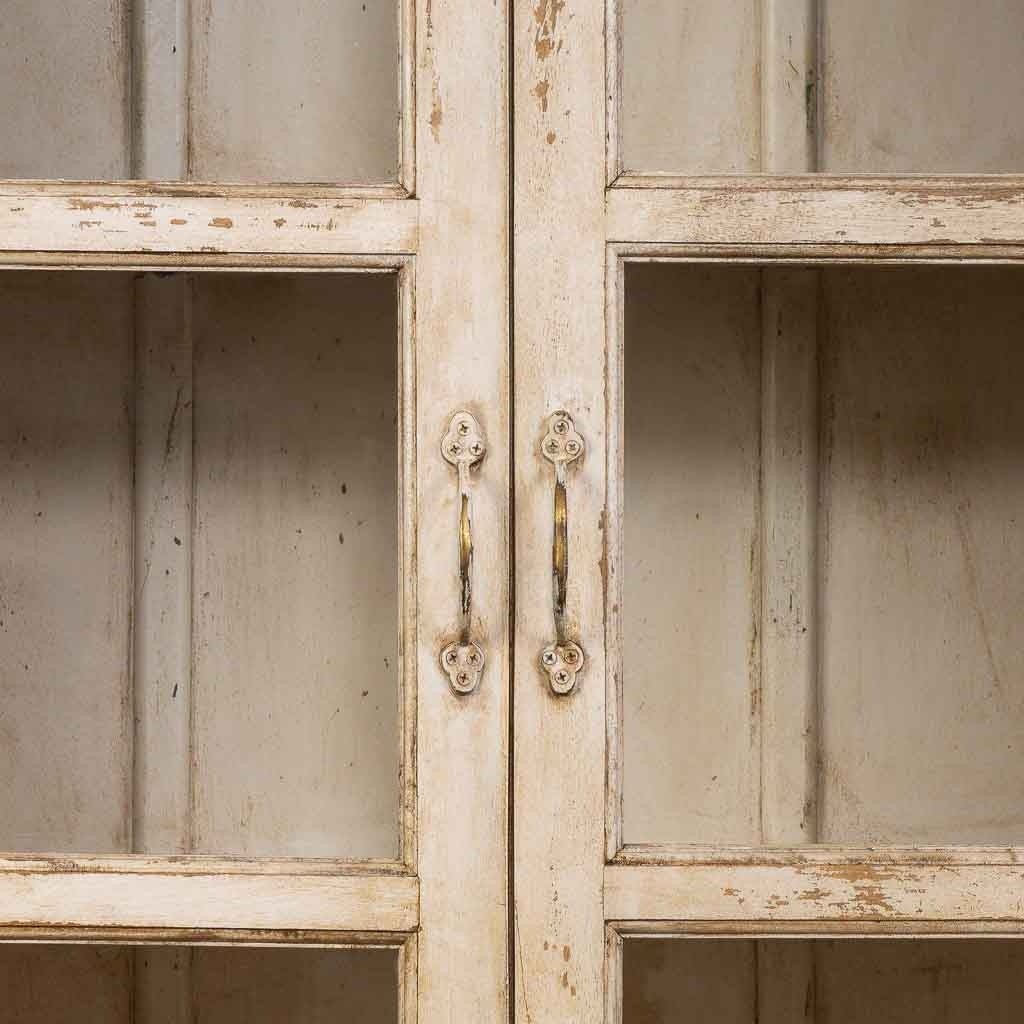 Vetrina in legno beige fatta a mano 105x40x180h cm - 8