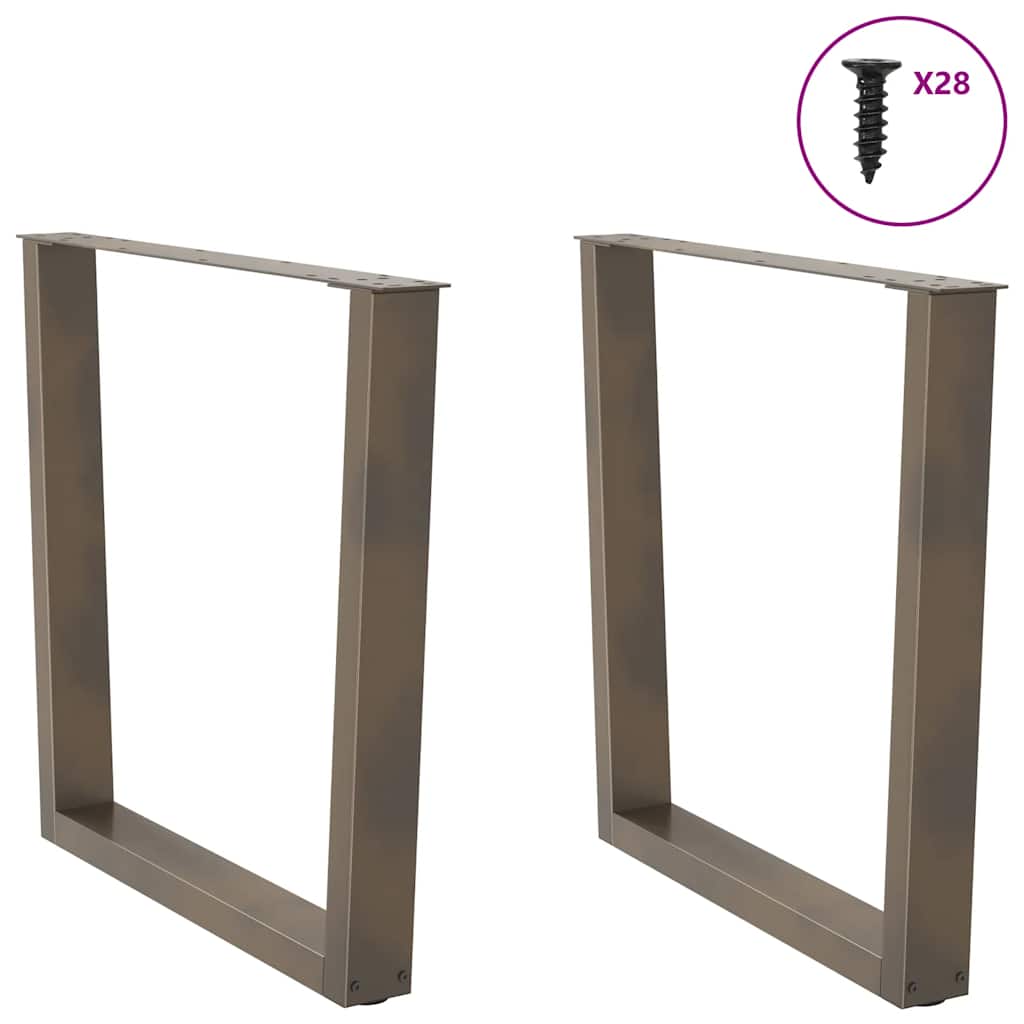 Pernas de mesa de jantar em forma de V 2 unidades de aço natural - COMFORTXL - 4