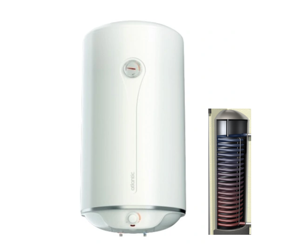 Zasobnik ciepłej z wężownicą c.w.u. 80L, grzałka sucha 1500W