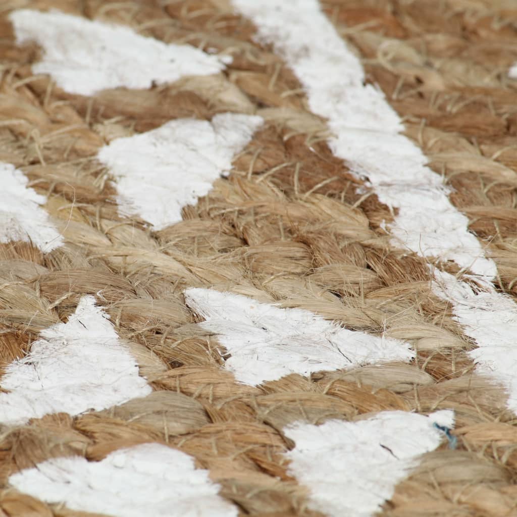 Tapete de sal | Tapete artesanal em juta com impressão a branco 150 cm CFW168194 - 5