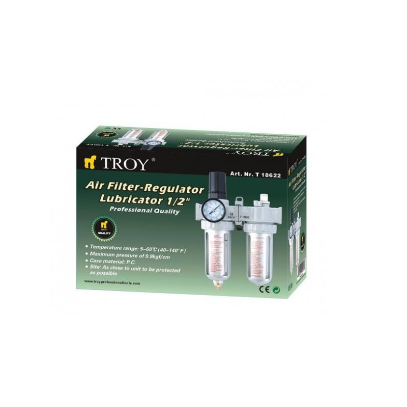 Filtru - Regulator - Uleietoare Troy 18622, 1 2 , 0-8 bari