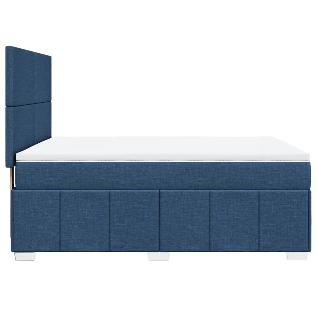 Sommier à lattes de lit avec matelas Bleu 160x200 cm Tissu — COMFORTXL - 5