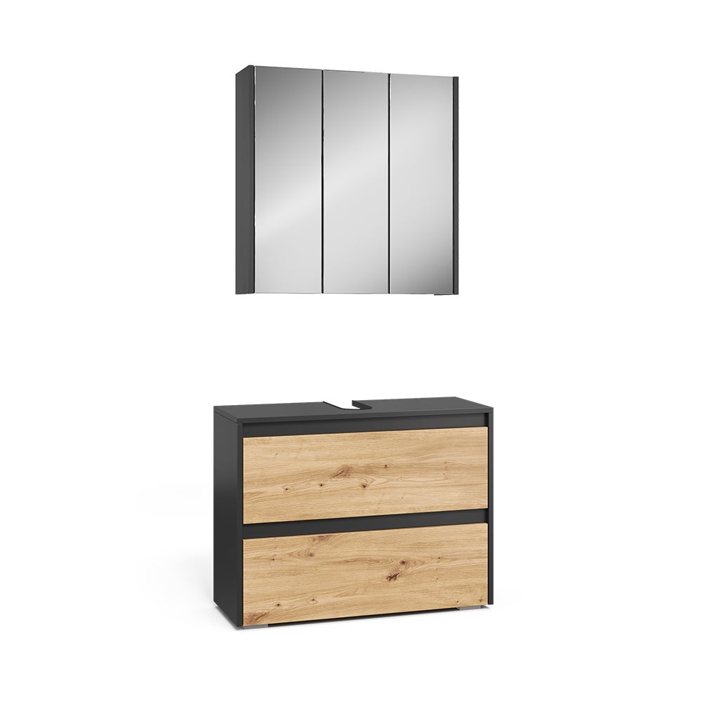 Vicco Zestaw mebli łazienkowych Majest, Antracyt/Artisan, 2 części