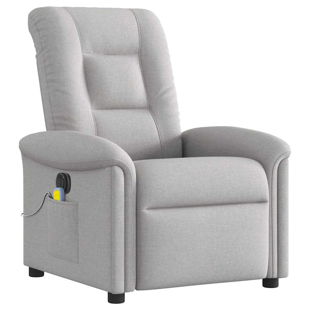 Fauteuil de massage | Fauteuil de relaxation | Chaise de relaxation inclinable électrique gris nuage tissu CFW794219 - 4