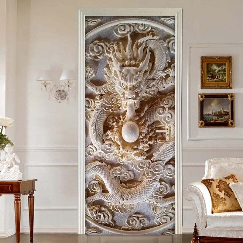 Sticker Porte Trompe L'Oeil 3D Fleurs Blanches 90x200cm - Décoration Intérieure Autocollant Sticker Porte Trompe L'Oeil 3D Fleurs Blanches 90x200cm - Décoration Intérieure Autocollant