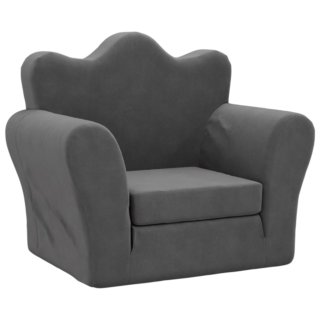 Sofá cama   sofá de salón   sofá de descanso infantil felpa suave gris antracita cfw96284