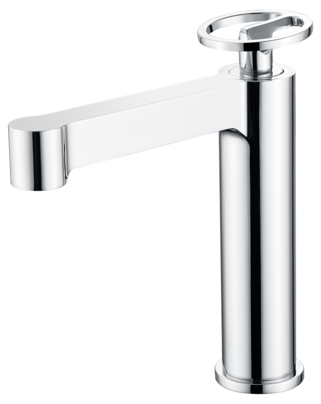 Mice - grifo monomando para lavabo fabricado en latón, griferia de baño para lavamanos apto para agua fría/caliente color cromado