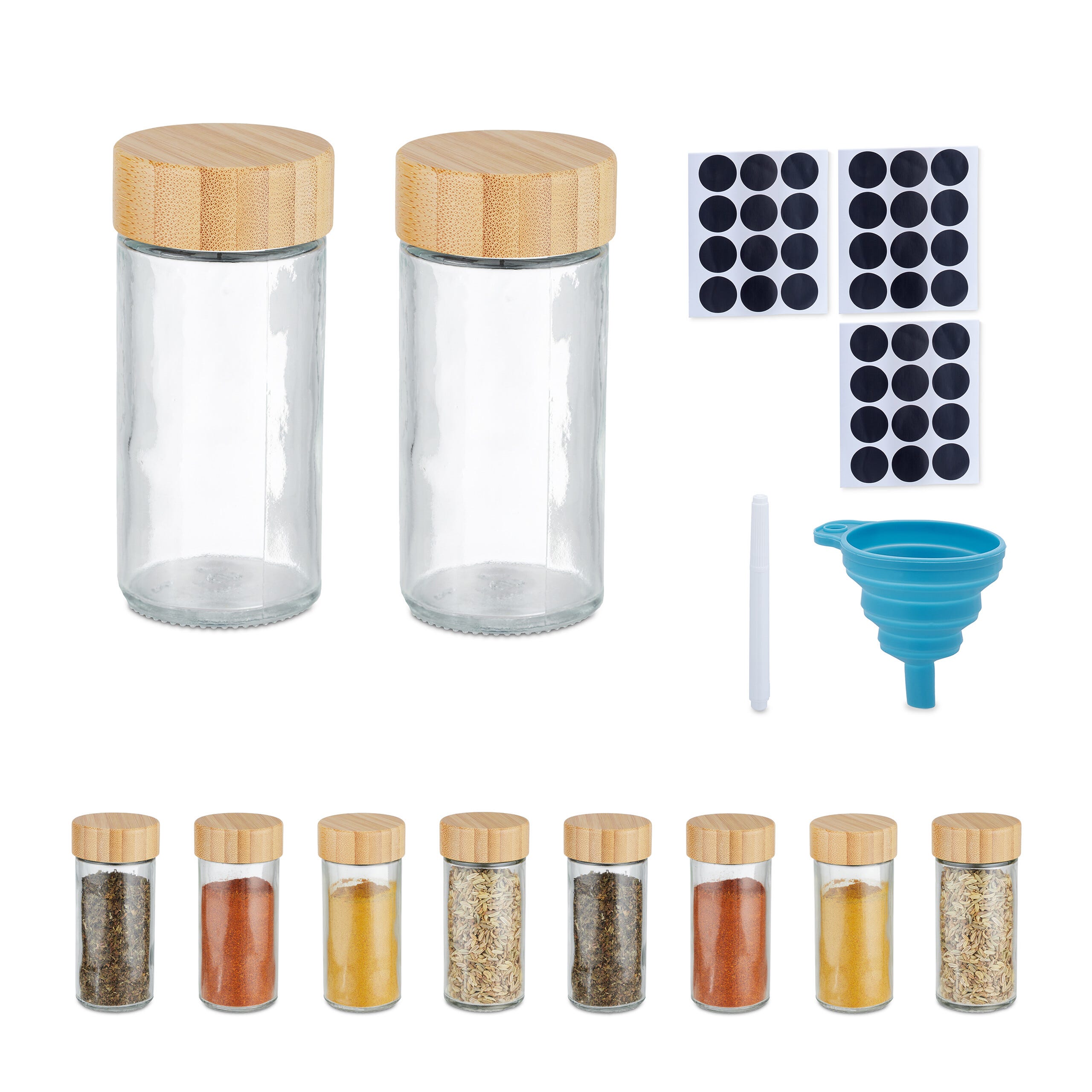 HUALIANG Set di 4 Barattoli Vetro con Coperchio, da 500 l, Barattoli HUALIANG Set di 4 Barattoli Vetro con Coperchio, da 500 l, Barattoli