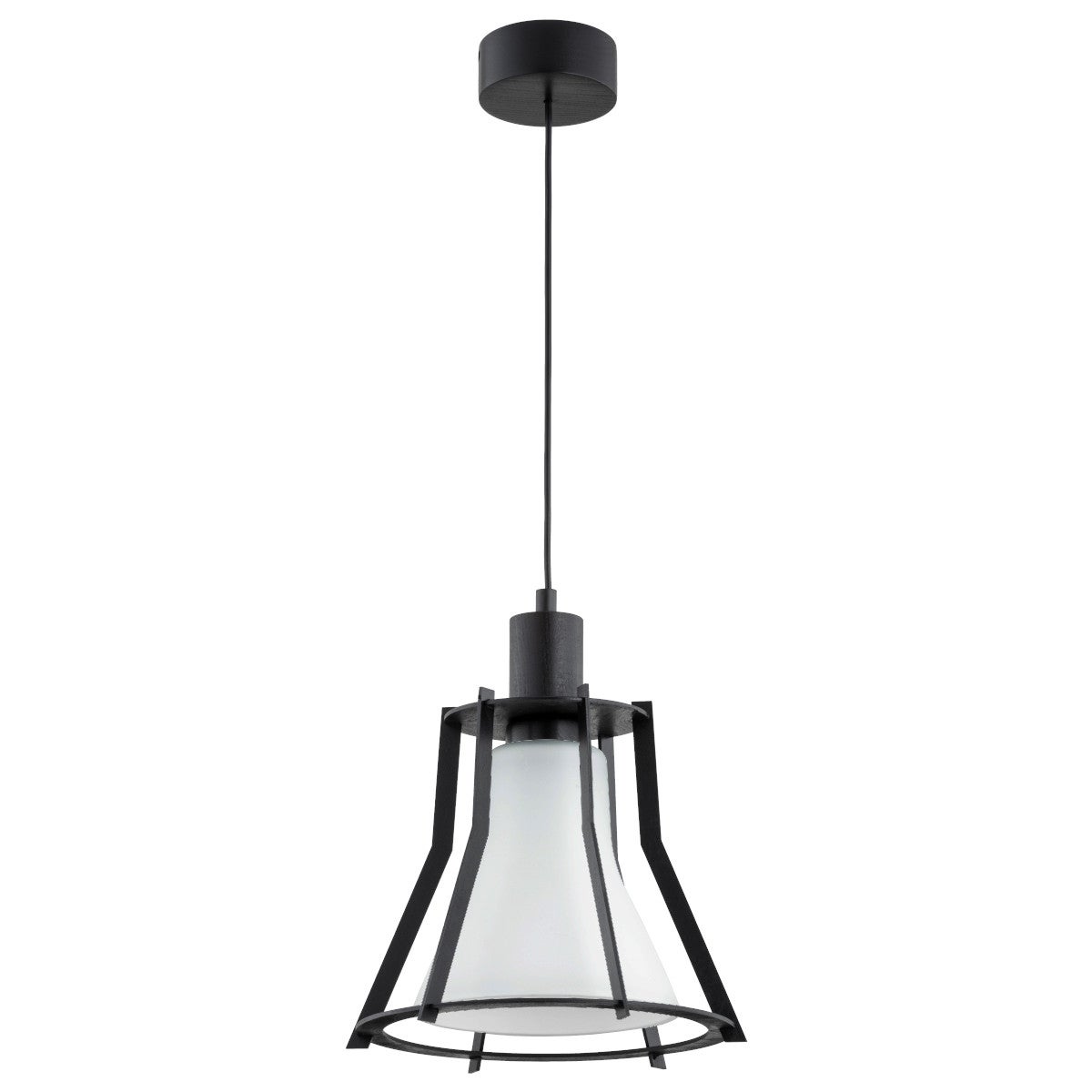 Lampa wisząca Pomax czarno-biała 1xE27x15W nowoczesna wym: 95 x 30 x 30 cm metal Alfa