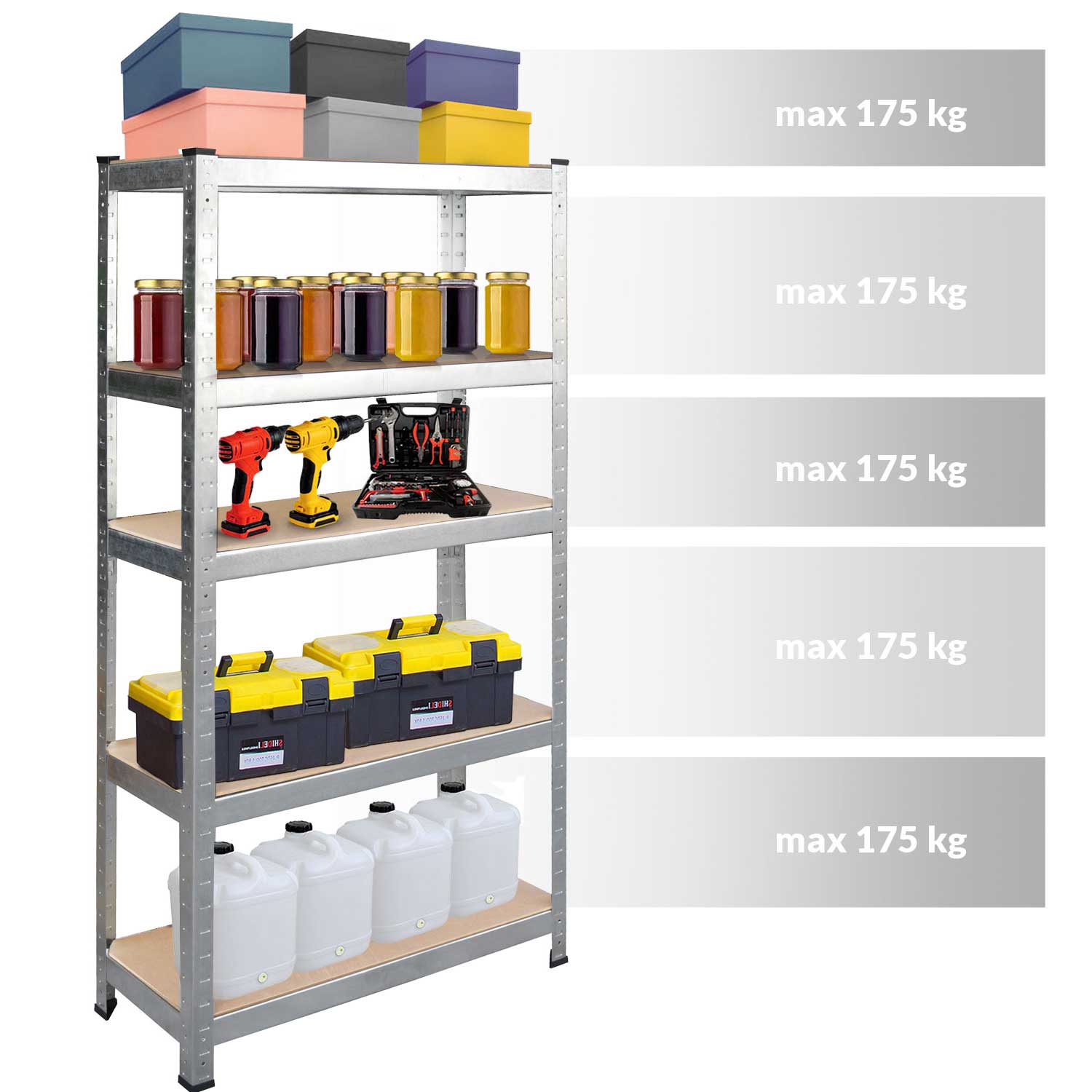 Étagère de rangement en métal 180 x 100 x 50 cm Humberg 4849 - 4