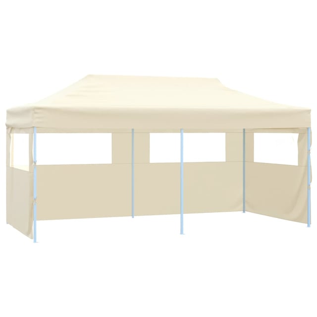 Tenda reception pieghevole a 4 pareti 3x6 m Acciaio Crema