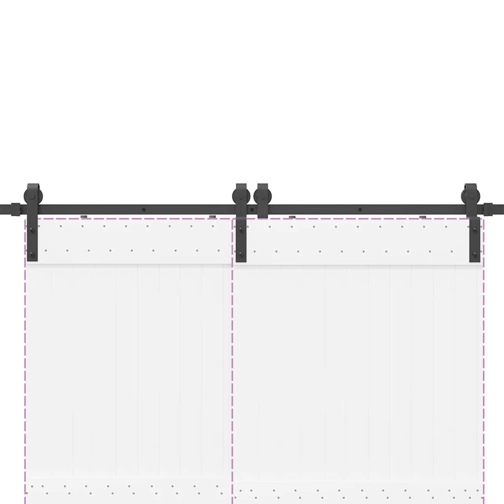 vidaXL Kit di Binari per Porte Scorrevoli 400 cm Acciaio Nero - 9