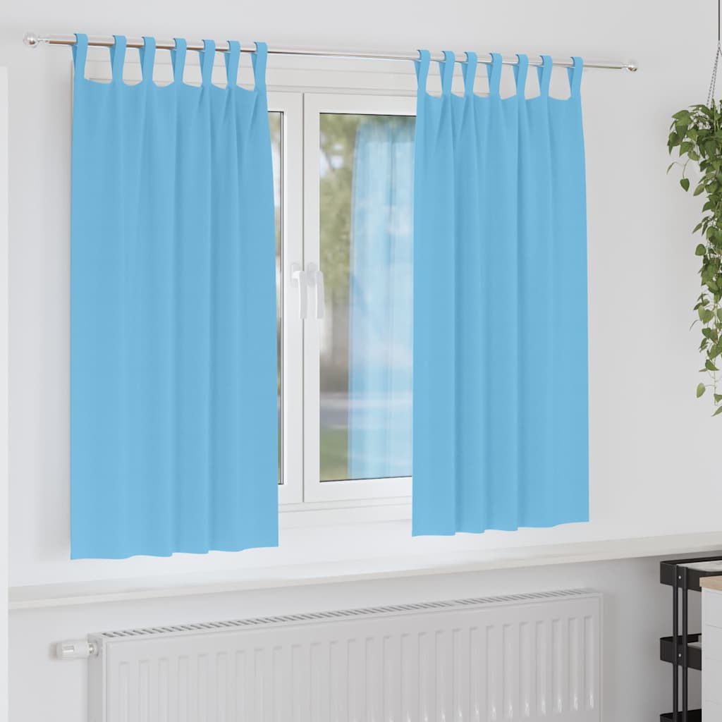 Firany blackout z kółkami 2 pcs Jasnoniebieski 175 x 140 cm vidaXL