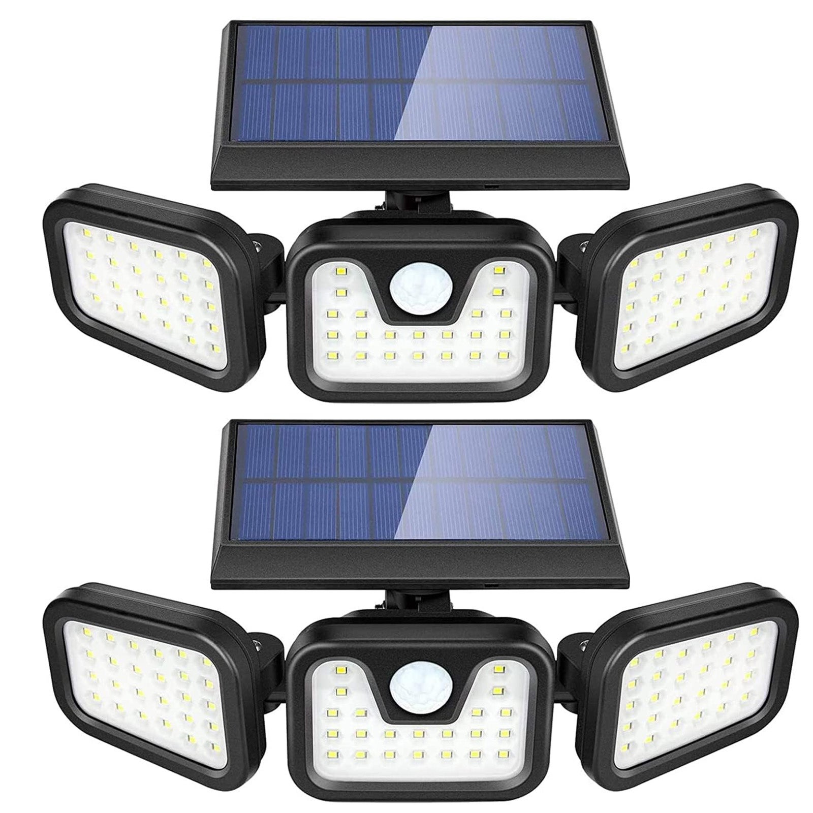 Zewnętrzne lampy solarne, lampy zewnętrzne z czujnikiem ruchu, wodoszczelny, szerokokątny reflektor solarny IP65 (2 sztuki)