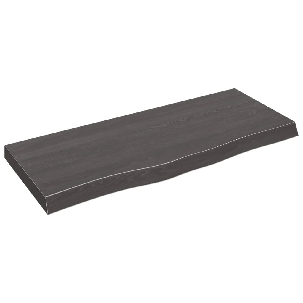 Estante de pared marrón oscuro en madera maciza de roble tratada