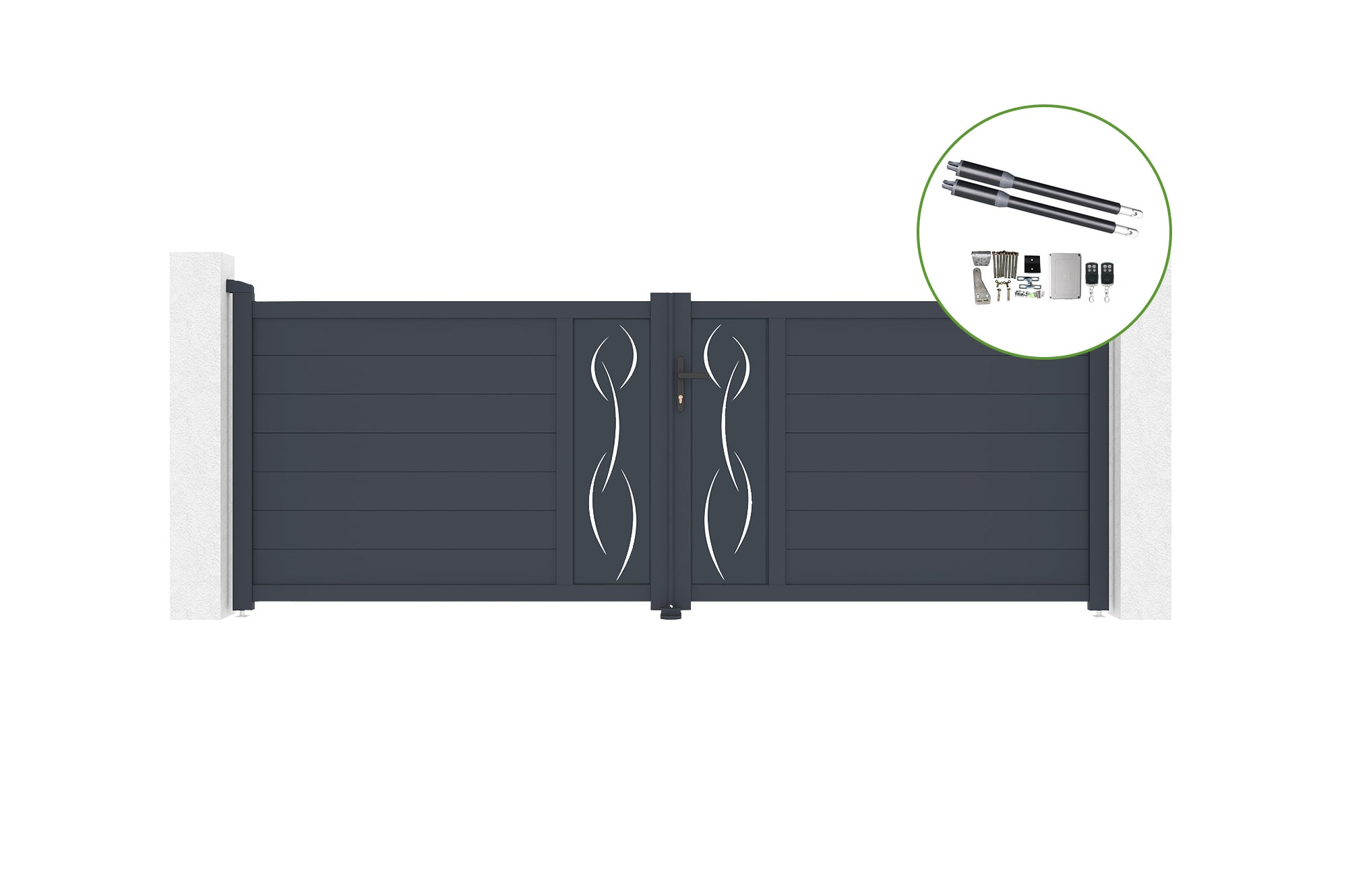 Brama skrzydłowa 3,5m LIFE wys. 120cm aluminiowa + napęd RANGER B150
