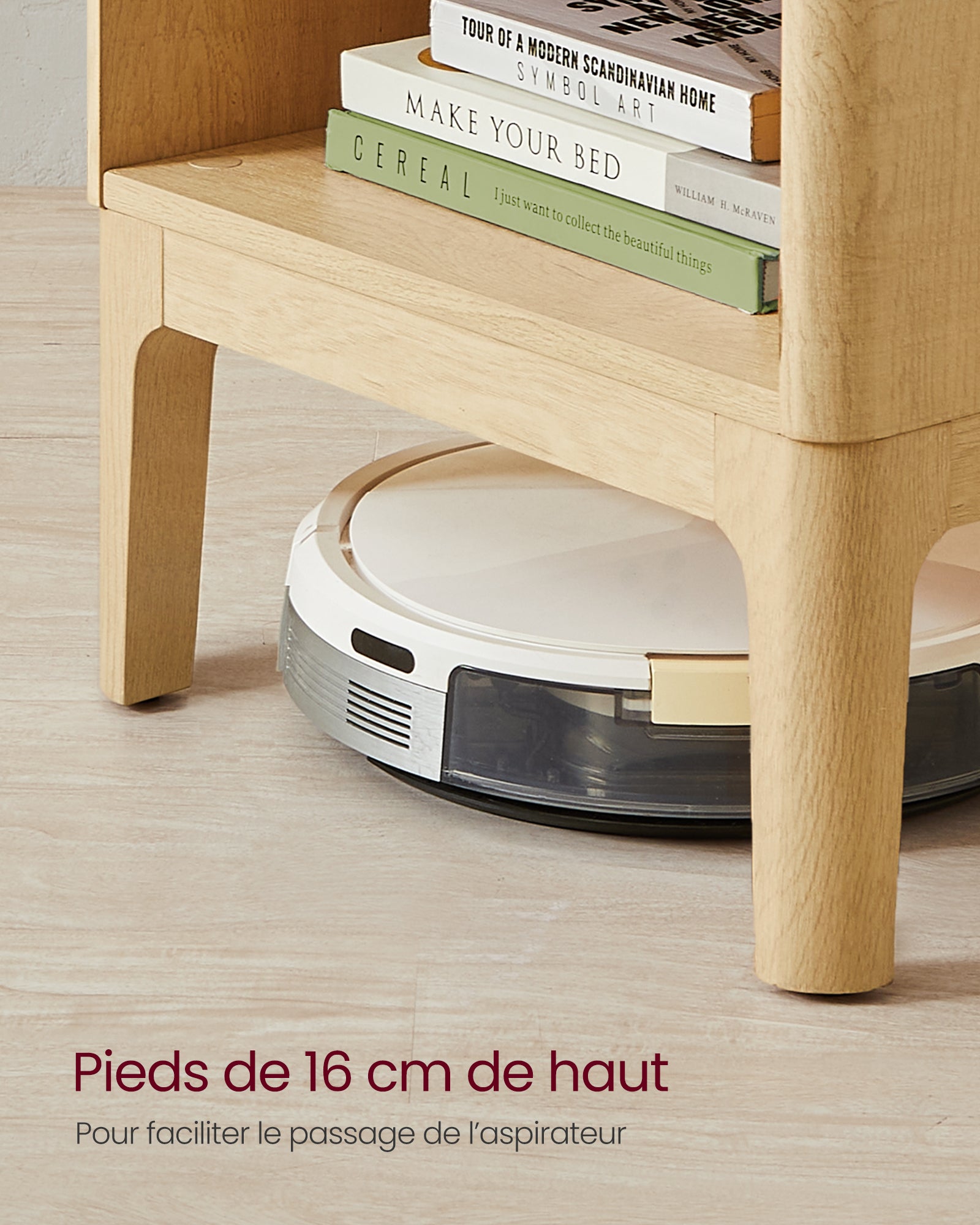 Table de Chevet en Rotin, Table d'Appoint Boho avec Tiroir, Rangement pour Chambre, Couleur Boisée - 8