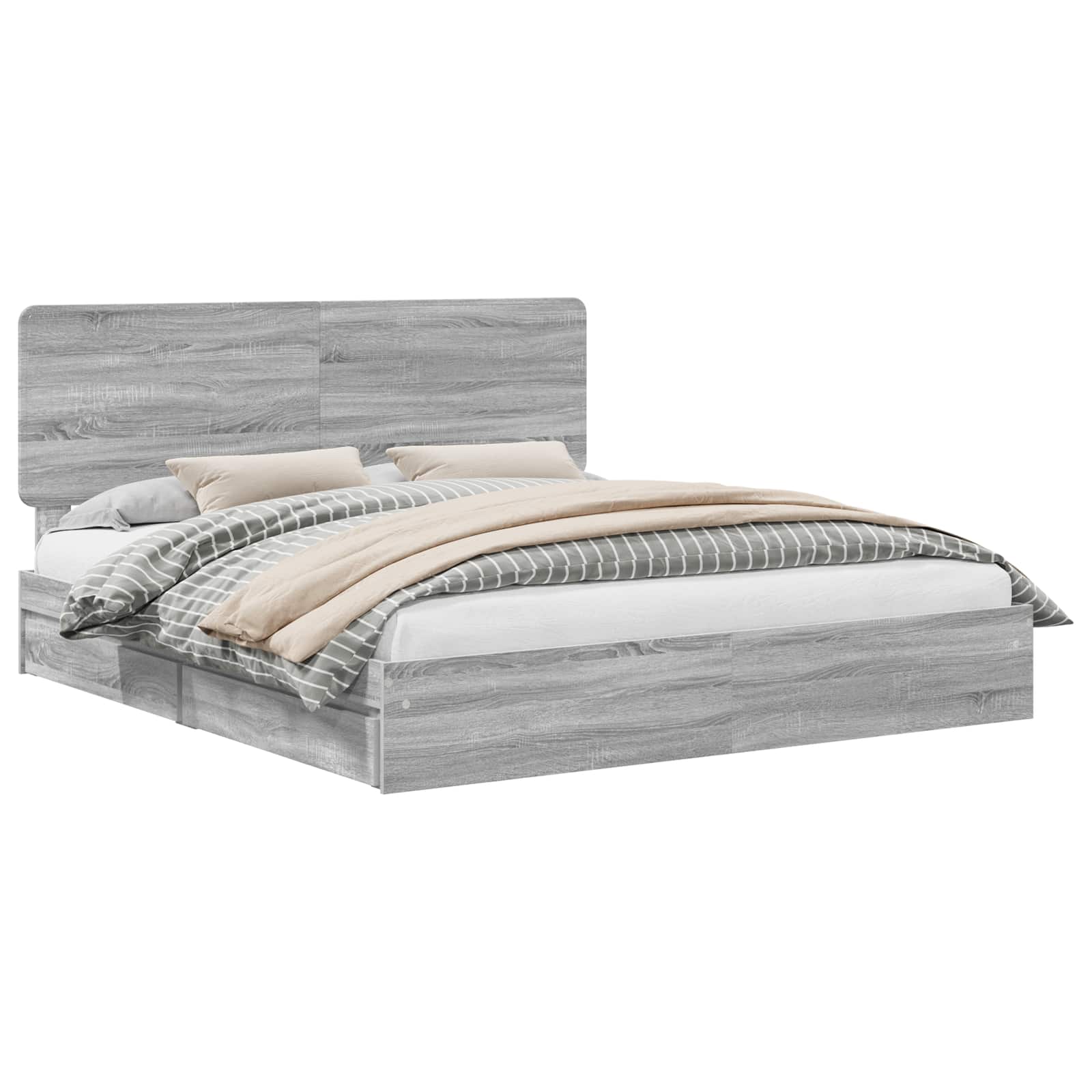 Lit de Rangement Gris 200 x 200 cm Bois d'ingénierie - 2