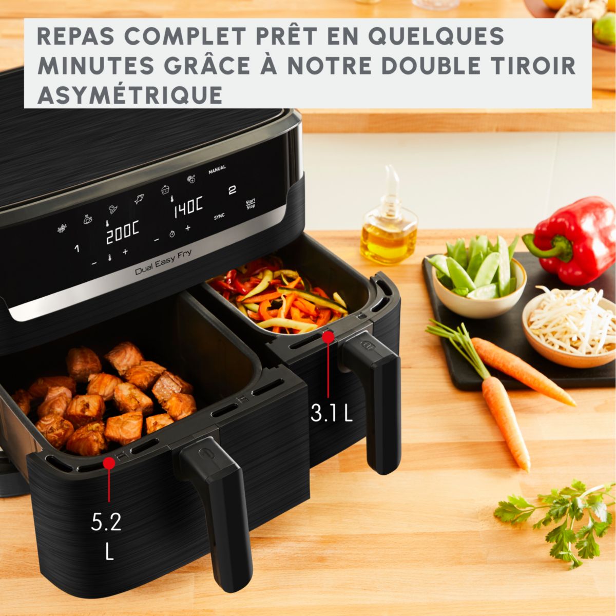 Friteuse sans huile MOULINEX Easy fry Dual XXL 8,3L EZ901N20 - 3