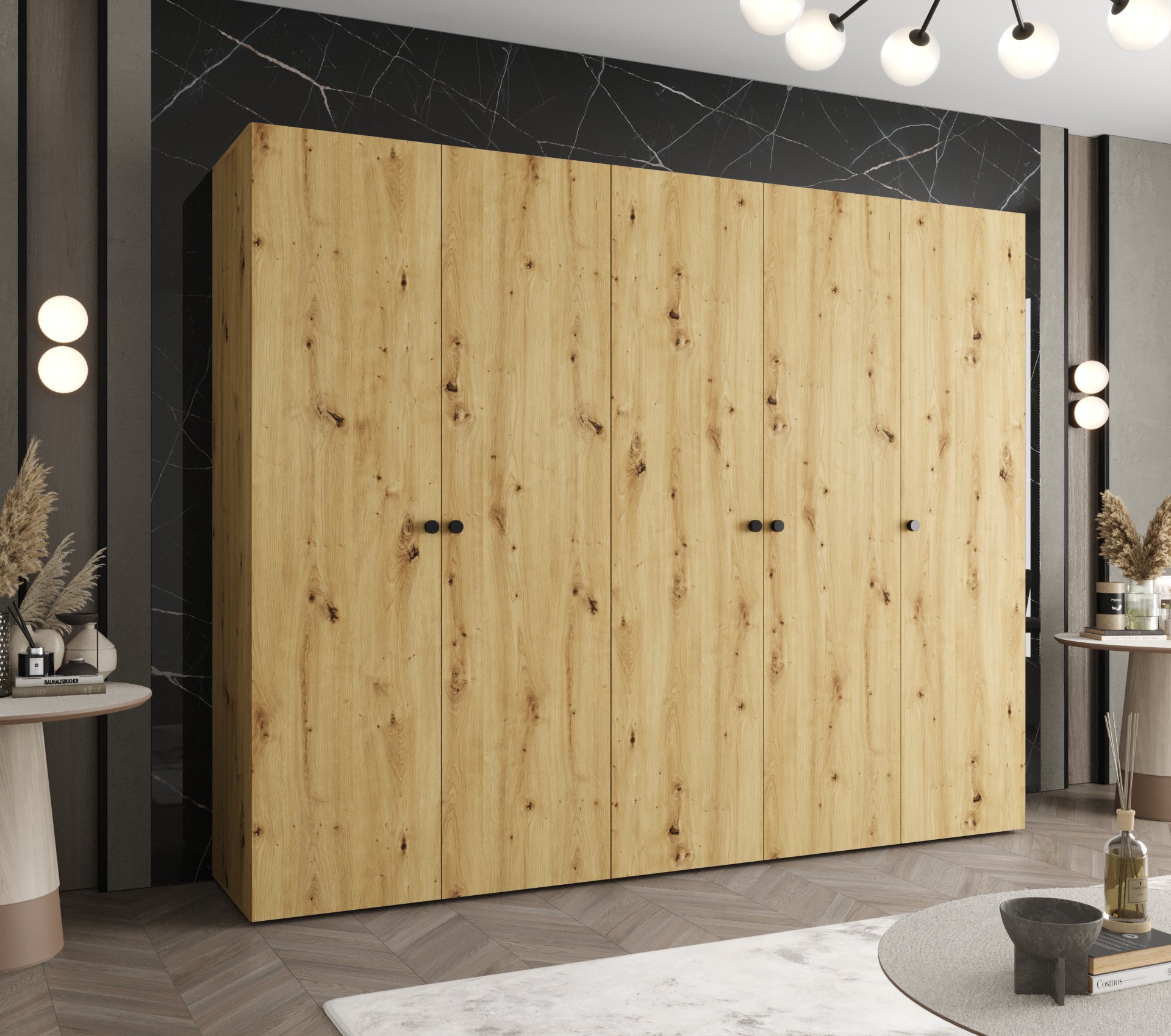 Szafa uchylna otwierana Parma 1 250 x 52 x 202 cm artisan + u. czarny Abiks Meble - 2
